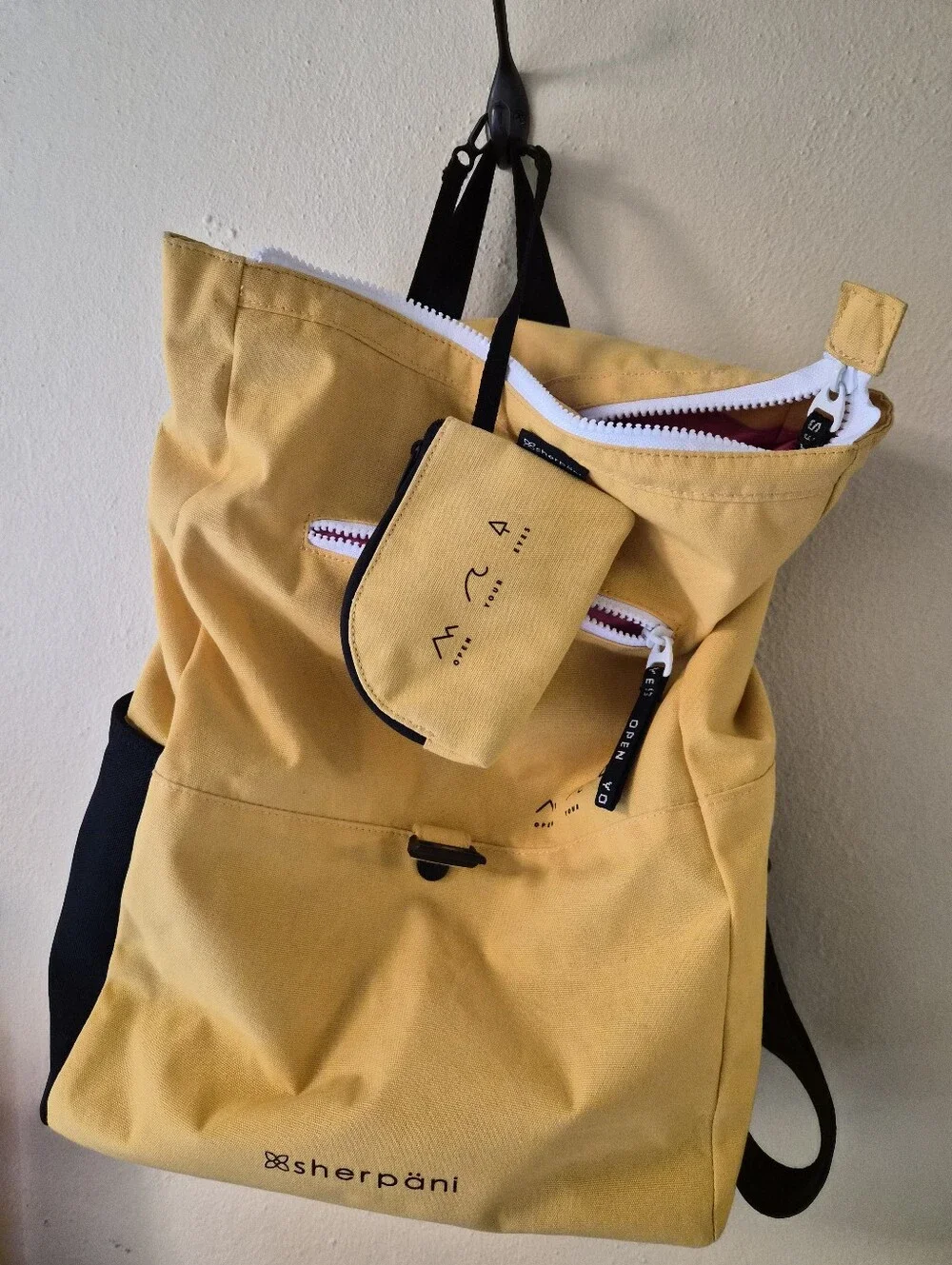 Sherpani Miyako -Sunflower Yellow- Backpack w/ Detachable Coin Purse